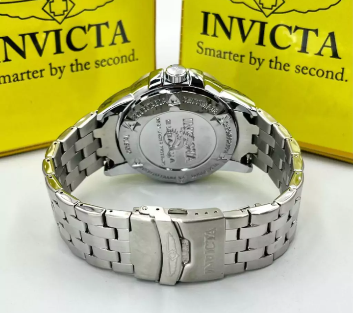 Relógio Invicta Magnum 1ª Linha Prata, Azul e Amarelo - Pulseira de Aço + Caixa | Relógios Para Revender Relógio Invicta Magnum 1ª Linha Prata, Azul e Amarelo – Pulseira de Aço + Caixa