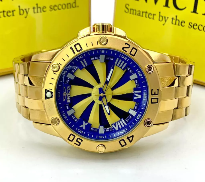 Relógio Invicta Speedway Turbine - Dourado com Preto e Vermelho - Pulseira de Aço + Caixa | Relógios Para Revender Relógio Invicta Speedway Turbine – Dourado com Preto e Vermelho – Pulseira de Aço + Caixa