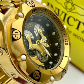 Relógio Invicta Primeira Linha Hybrid Iron Man Dourado e Preto no Atacado – Pulseira de Aço + Caixa