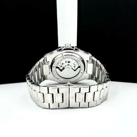 Relógio Masculino Geneve 1ª Linha Prata e Verde - Pulseira de Aço + Caixa | Relógios Para Revender Relógio Masculino Geneve 1ª Linha Prata e Verde - Pulseira de Aço + Caixa