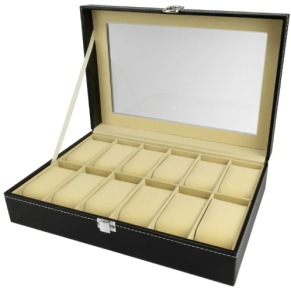 Estojo para 12 Relógios em Couro Ecológico no Atacado