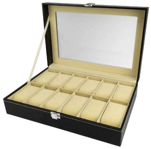 Estojo para 8 Relógios em Couro Ecológico no Atacado - Organizador de Relógios Luxo | Relógios Para Revender Estojo para 8 Relógios em Couro Ecológico no Atacado – Organizador de Relógios Luxo