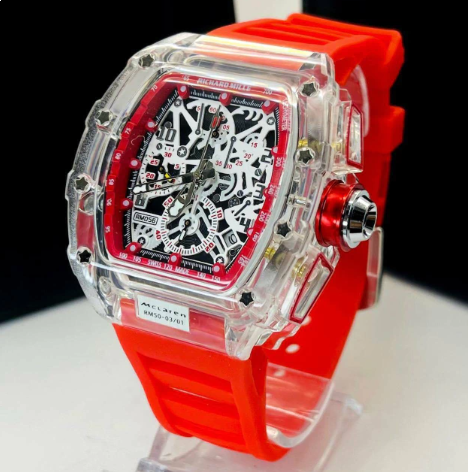 Relógio Masculino Richard Mille Linha Diamante RM Vermelho + Caixa no Atacado | Relógios Para Revender Relógio Masculino Richard Mille Linha Diamante RM Vermelho + Caixa no Atacado