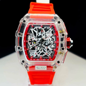 Relógio Masculino Richard Mille Linha Diamante RM Vermelho + Caixa no Atacado