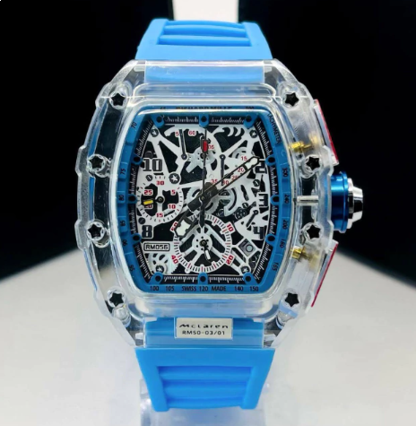 Relógio Masculino Richard Mille Linha Diamante RM Azul + Caixa no Atacado | Relógios Para Revender Relógio Masculino Richard Mille Linha Diamante RM Azul + Caixa no Atacado