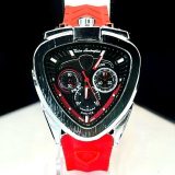 Relógio Masculino Canino 100% Funcional Prata, Preto e Vermelho - Pulseira de Borracha no Atacado | Relógios Para Revender Relógio Masculino Breitling Linha Diamante Ancor Prata – Pulseira de Borracha no Atacado