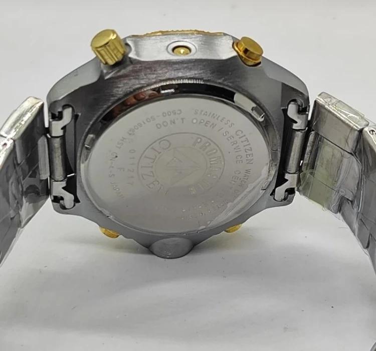 Relógio Citizen C-500 Dourado + Caixa no Atacado – Fundo Azul | Relógios Para Revender Relógio Citizen C-500 Dourado + Caixa no Atacado – Fundo Azul
