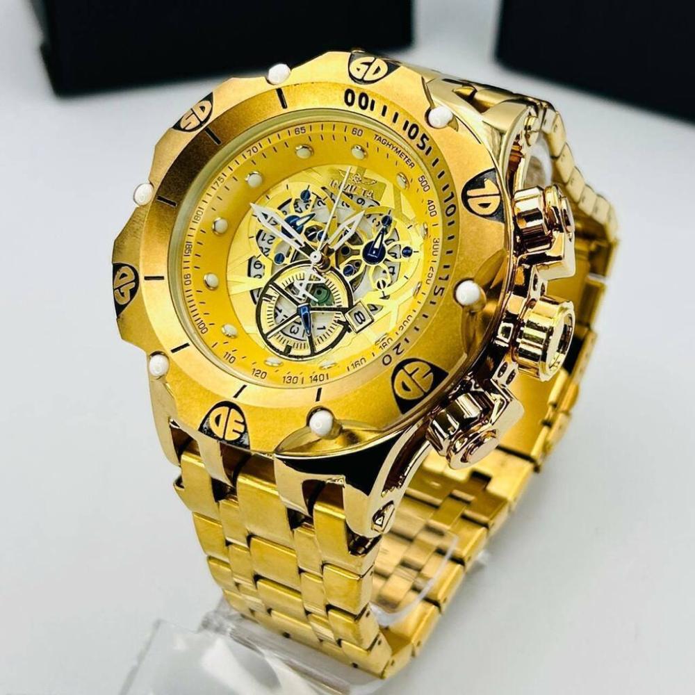Relógio Invicta Primeira Linha Hybrid Dourado no Atacado - Pulseira de Aço | Relógios Para Revender Relógio Invicta Primeira Linha Hybrid Dourado no Atacado – Pulseira de Aço