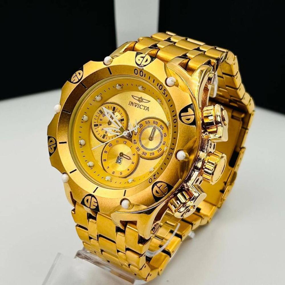 Relógio Invicta Primeira Linha Hybrid Dourado no Atacado - Pulseira de Aço + Caixa | Relógios Para Revender Relógio Invicta Primeira Linha Hybrid Dourado no Atacado – Pulseira de Aço + Caixa