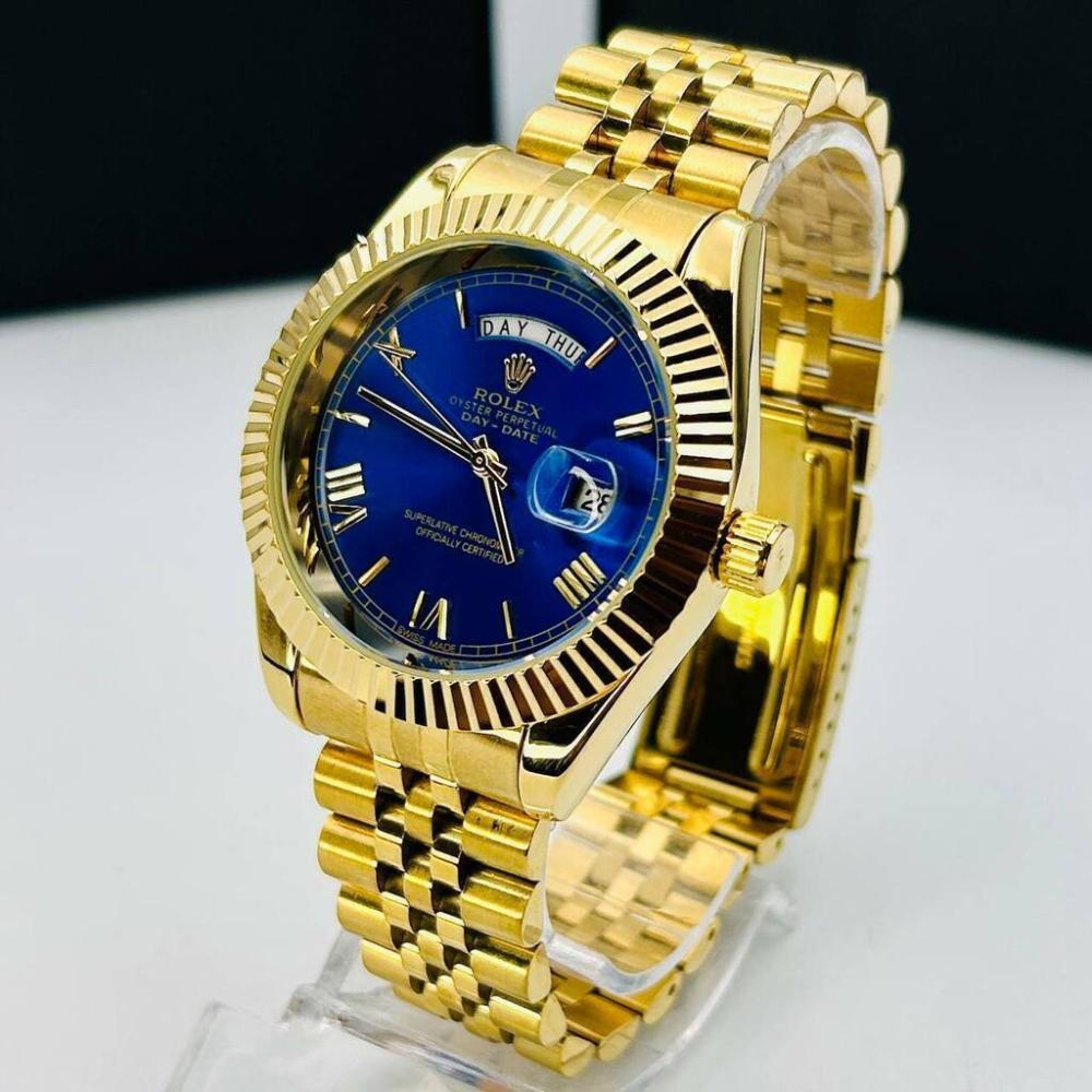 Relógio Rolex Day Date Linha Diamante No Atacado - Dourado e Azul - Pulseira Jubileu de Aço | Relógios Para Revender Relógio Rolex Day Date Linha Diamante No Atacado – Dourado e Azul – Pulseira Jubileu de Aço