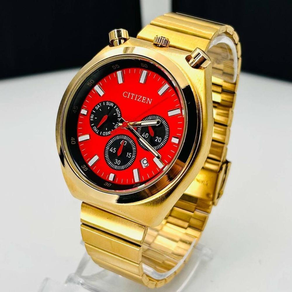 Relógio Citizen Star Wars Dourado e Vermelho no Atacado - Pulseira de Aço | Relógios Para Revender Relógio Citizen Star Wars Dourado e Vermelho no Atacado - Pulseira de Aço