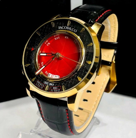 Relógio Jacob Roleta Linha Diamante no Atacado – Pulseira de Couro | Relógios Para Revender Relógio Jacob Roleta Linha Diamante no Atacado – Pulseira de Couro