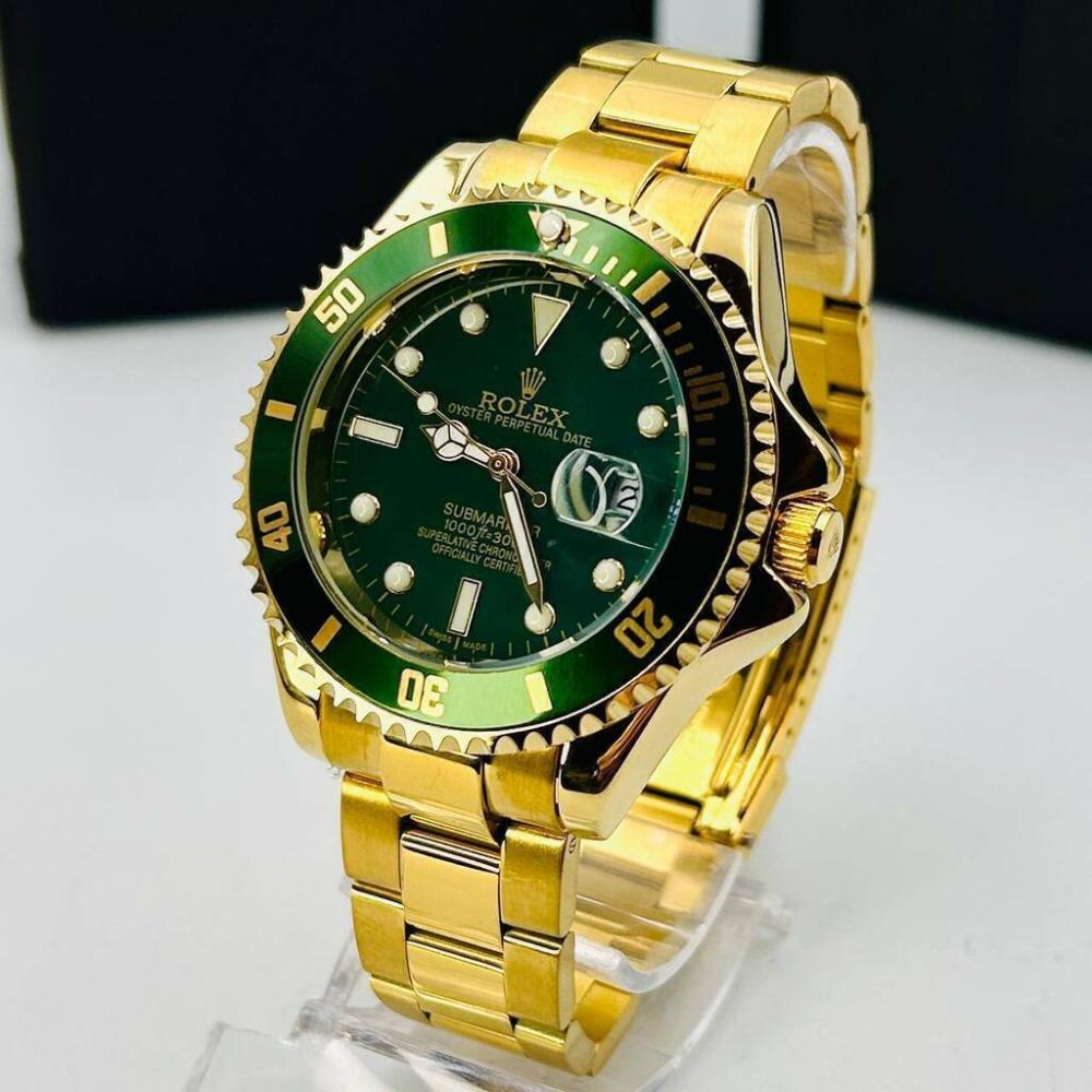 Relógio Rolex 1ª Linha Submariner Dourado e Verde no Atacado - Pulseira de Aço | Relógios Para Revender Relógio Rolex 1ª Linha Submariner Dourado e Verde no Atacado – Pulseira de Aço