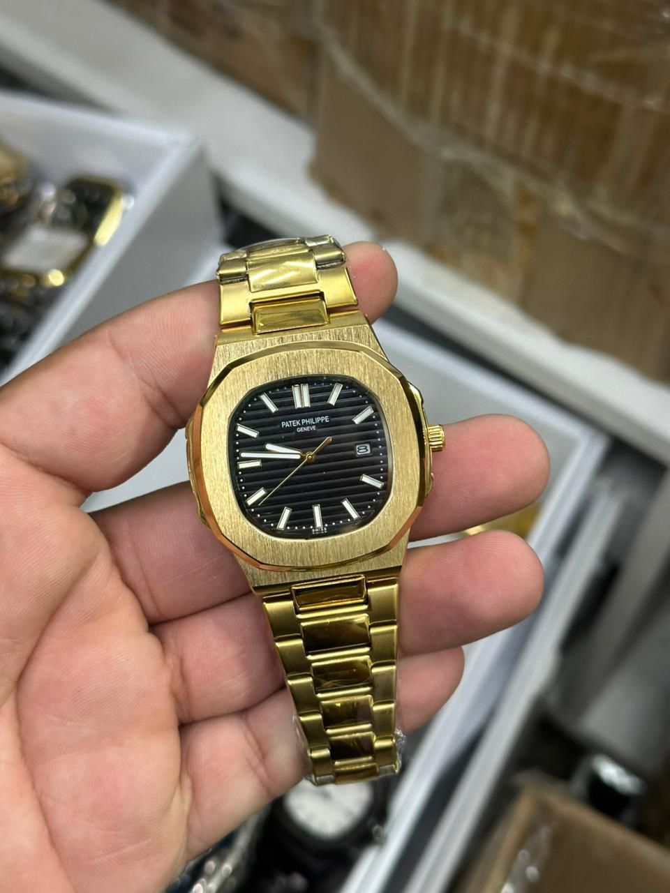 Relógio Masculino Patek Philippe, primeira linha, em Aço Inoxidável + CAIXA | Relógios Para Revender Relógio Masculino Patek Philippe