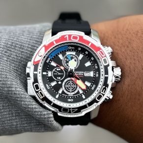 Maior Fornecedor De Relógios No Atacado e Dropshipping | Relógios Para Revender Relógio Citizen Promaster Preto Com Prata e Vermelho No Atacado