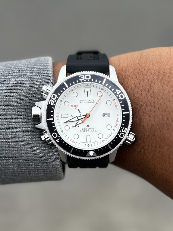 Relógio Citizen Promaster Preto com Branco No Atacado - Pulseira de Borracha | Relógios Para Revender Relógio Citizen Promaster Preto com Branco No Atacado