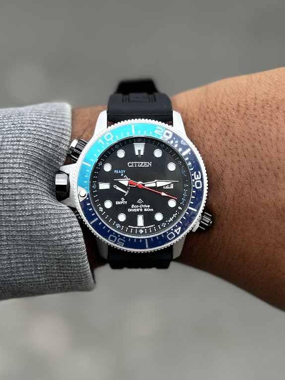 Relógio Citizen Promaster Preto com Azul no Atacado - Pulseira de Borracha | Relógios Para Revender IMG_3447 (1)