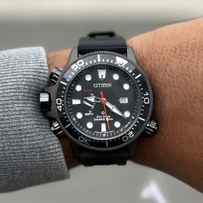 Relógio Citizen Promaster Preto Com Preto no Atacado - Pulseira de Borracha