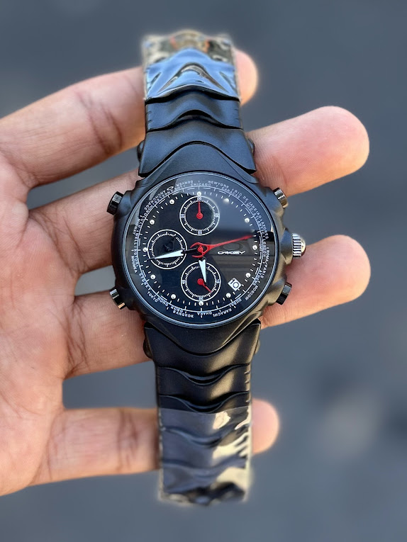 Relógio Oakley GMT Preto no Atacado - Pulseira de Aço | Relógios Para Revender Relógio Oakley GMT Preto no Atacado